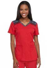 Élite Medical House - Blusa Del Uniforme Médico Mujer Unicolor Dickies Dynamix Dk740 Red