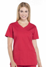Élite Medical House - Blusa Del Uniforme Médico Mujer Unicolor Cherokee Ww Professionals Ww655 Red