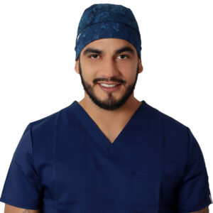 Elite Medical House - Gorro médico Hombre 100% Algodón Azul Oscuro marca Helath Company HC_HEALT_AZULO
