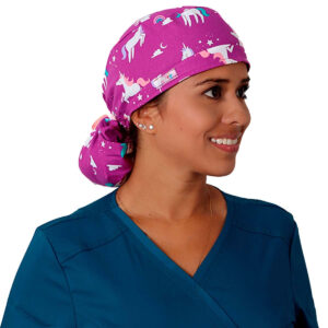 Elite Medical House - Gorro médico Mujer 100% Algodón Unicornio Lila marca Helath Company HL_HEALT_UNILILA