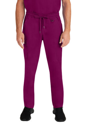 Élite Medical House - Pantalón del uniforme médico hombre unicolor healing hands hh purple label 9300 wine