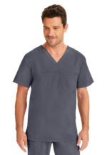 Élite Medical House - Camisa del uniforme médico hombre unicolor healing hands hh purple label 2330 pewte